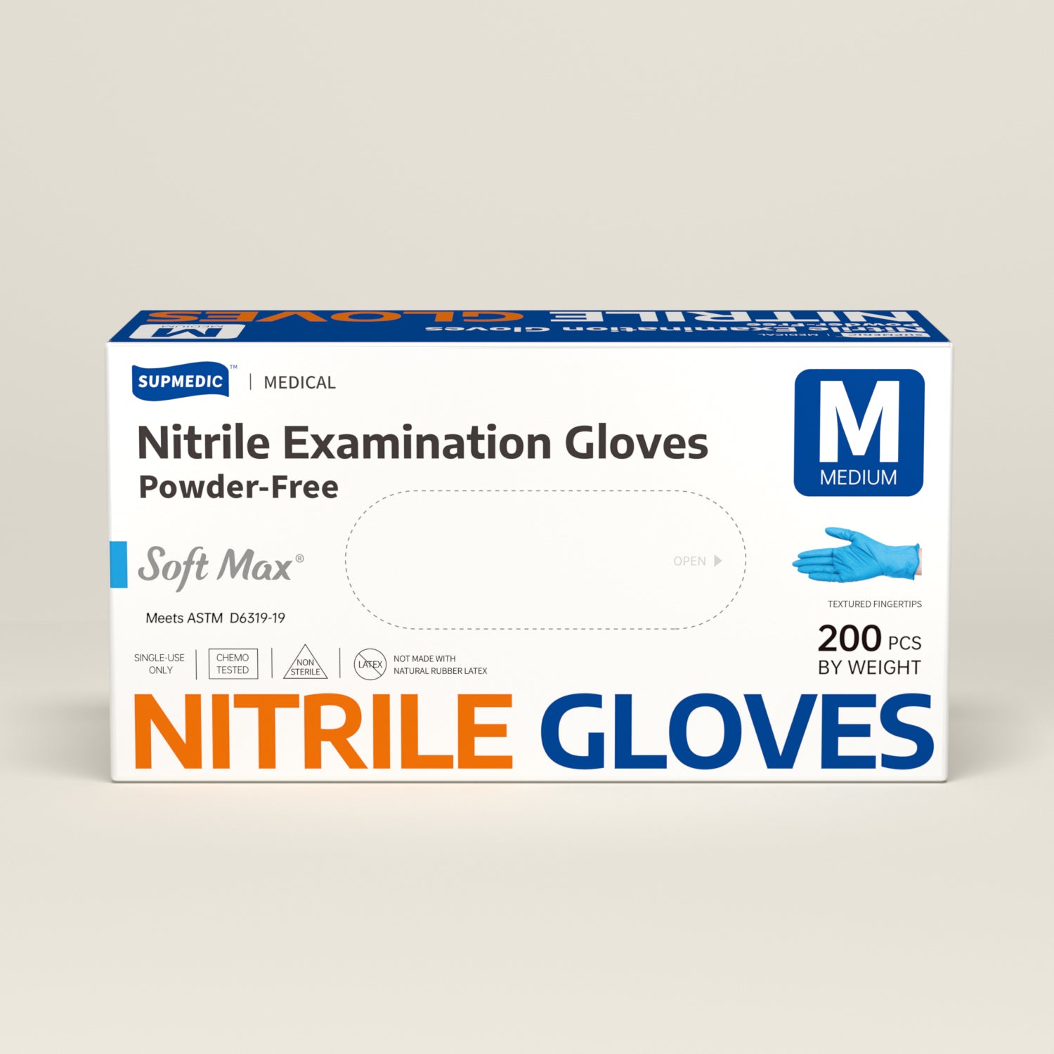 SOFT MAX Nitrile Gloves, 200 Count Latex-Free Powder-Free Non-Sterile Medical Disposable Glove, Blue