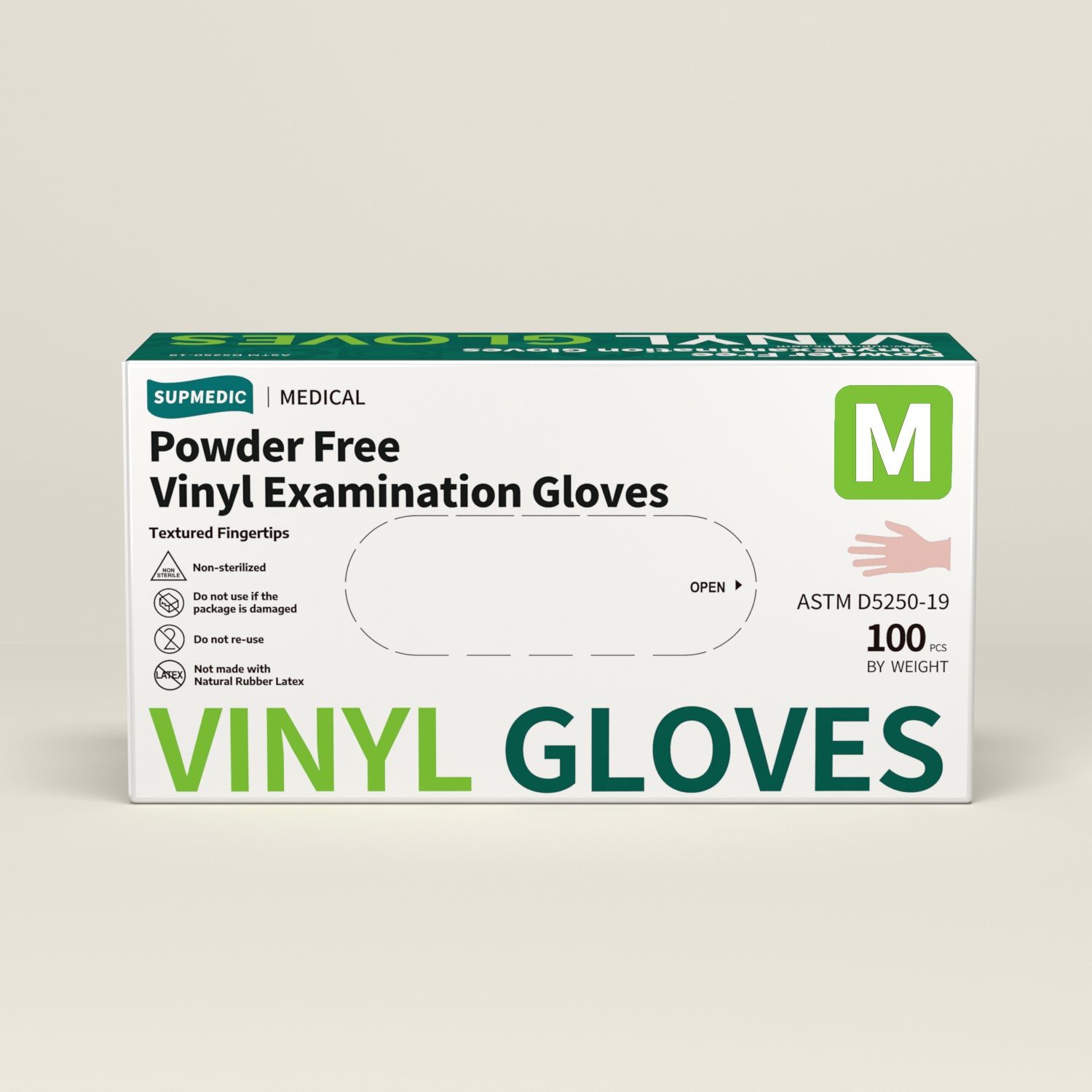VINYL+ Disposable Gloves, 4 Mil Powder-Free Latex-Free Medical Glove, Clear 100 Pcs