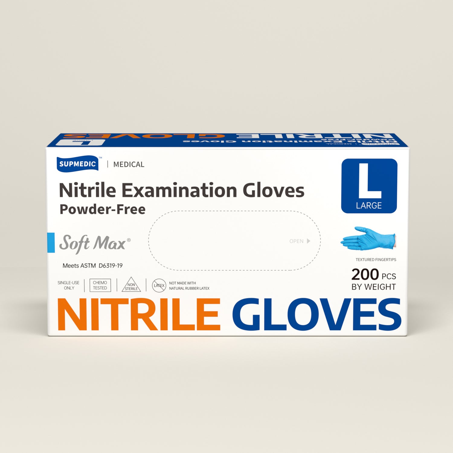 SOFT MAX Nitrile Gloves, 200 Count Latex-Free Powder-Free Non-Sterile Medical Disposable Glove, Blue