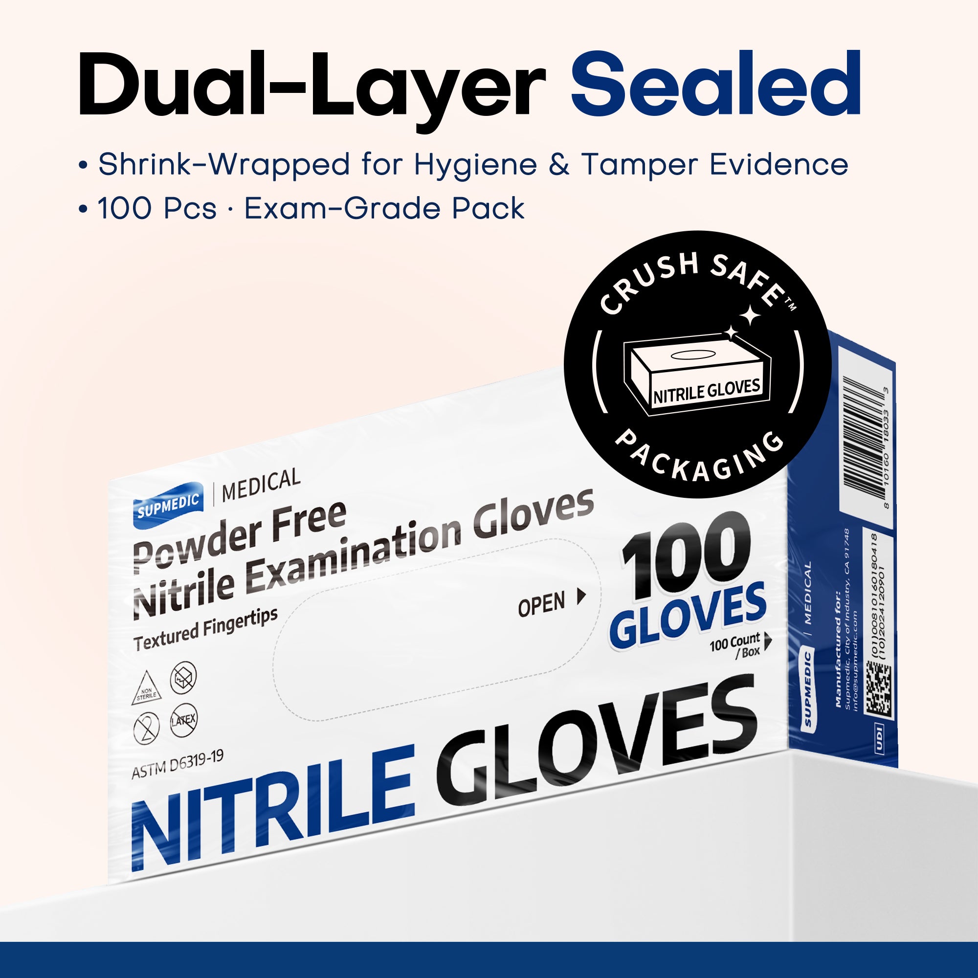 SOFT MAX Nitrile Gloves, 1000 Count Latex-Free Powder-Free Non-Sterile Medical Disposable Glove, Black