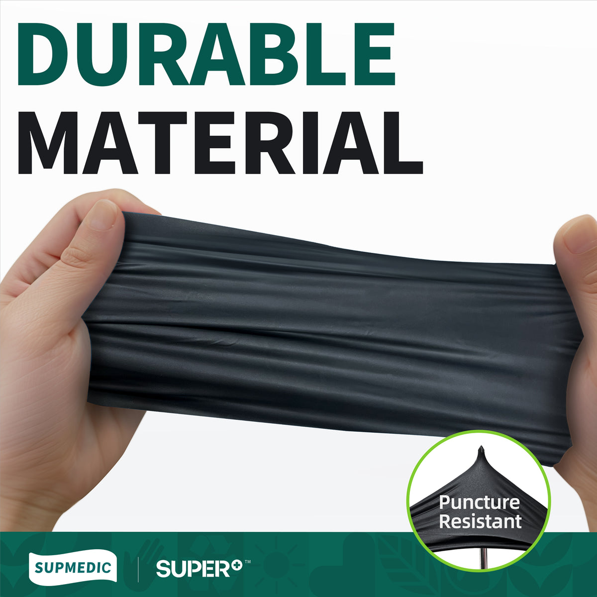 Sup. Nitrile+™ Examination Gloves, Powder Free Medical Disposable Gloves, Black, Box of 100 pcs
