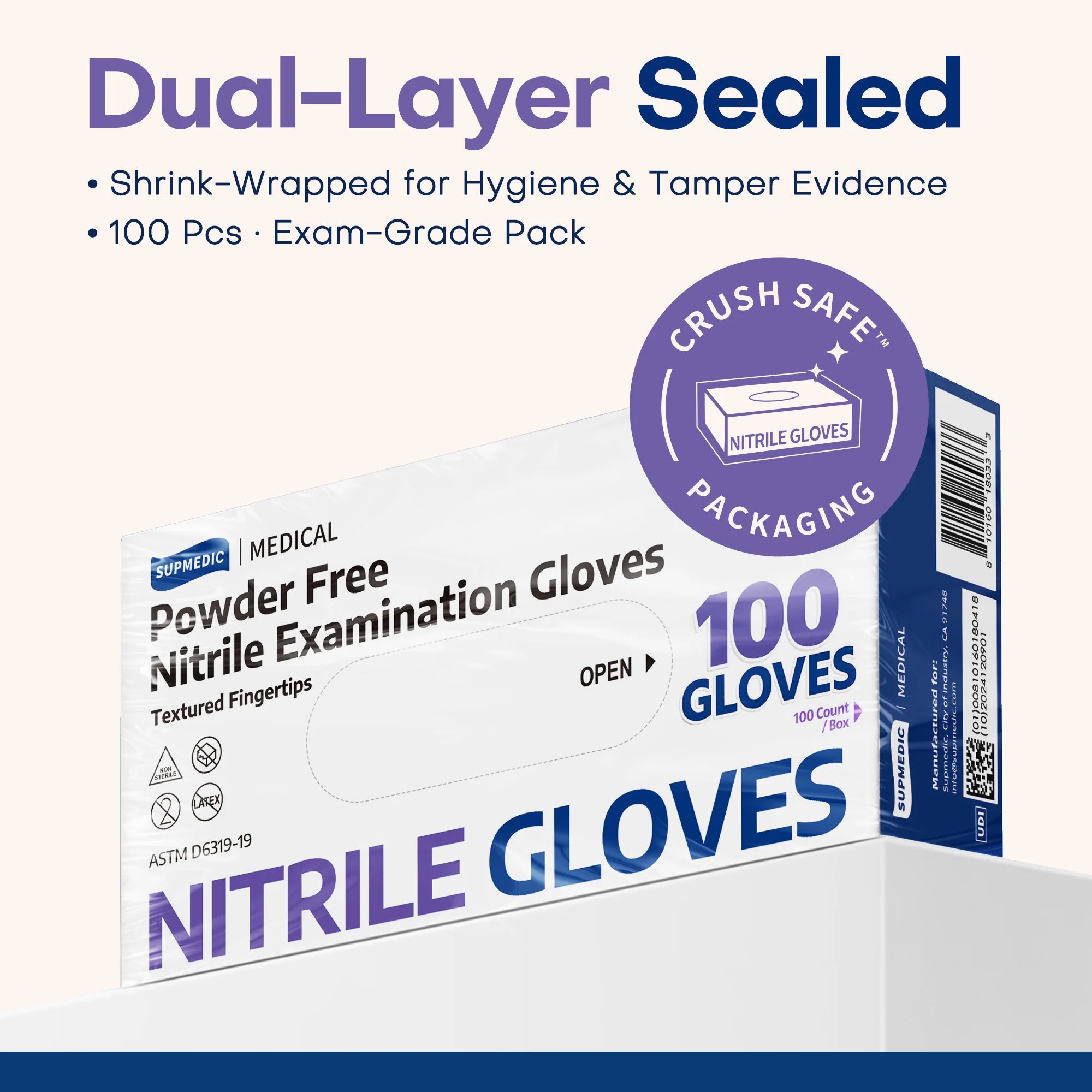 SOFT MAX Nitrile Gloves, 1000 Count Latex-Free Powder-Free Non-Sterile Medical Disposable Glove, Blue Violet