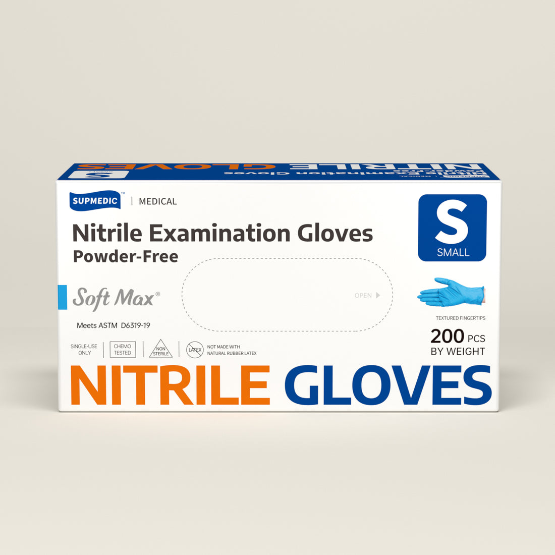 SOFT MAX Nitrile Gloves, 200 Count Latex-Free Powder-Free Non-Sterile Medical Disposable Glove, Blue