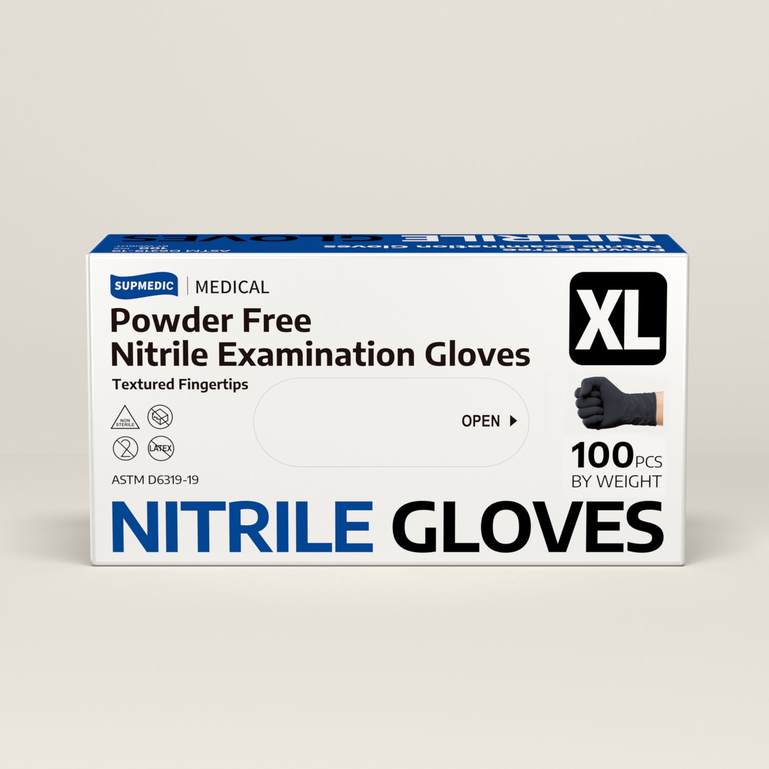 SOFT MAX Nitrile Gloves, 100 Count Latex-Free Powder-Free Non-Sterile Medical Disposable Glove, Black
