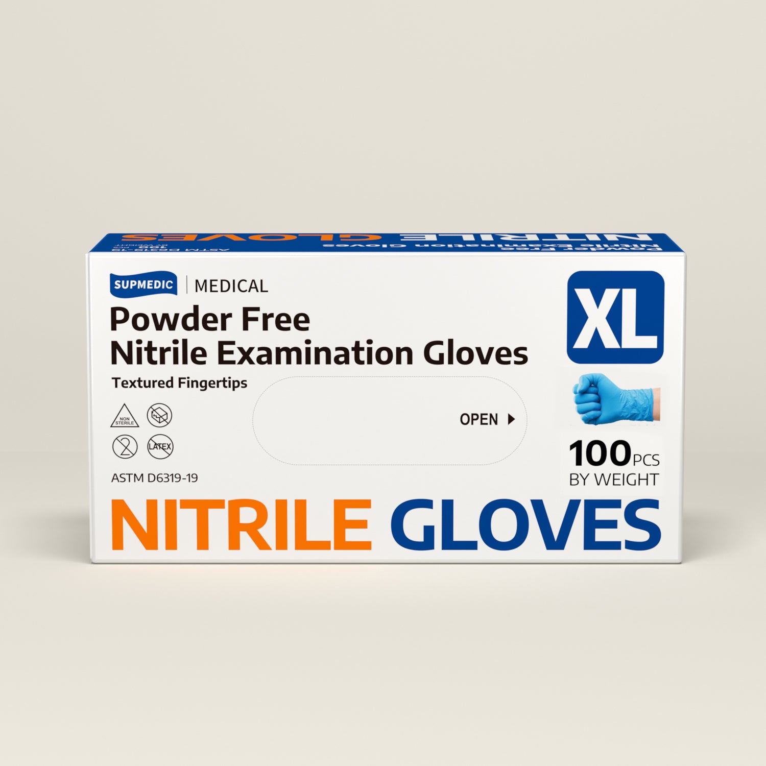 SOFT MAX Nitrile Gloves, 100 Count Latex-Free Powder-Free Non-Sterile Medical Disposable Glove, Blue