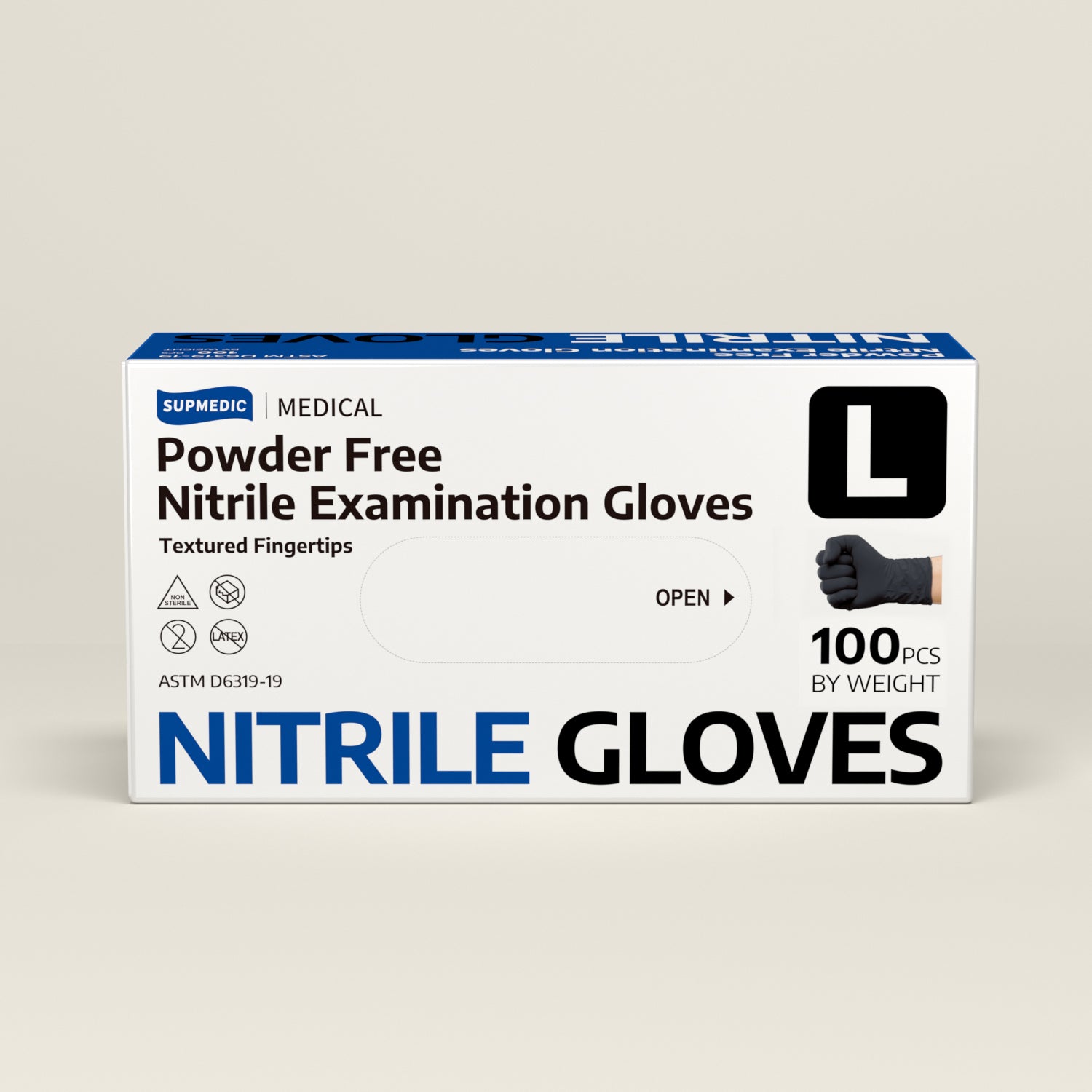 SOFT MAX Nitrile Gloves, 100 Count Latex-Free Powder-Free Non-Sterile Medical Disposable Glove, Black