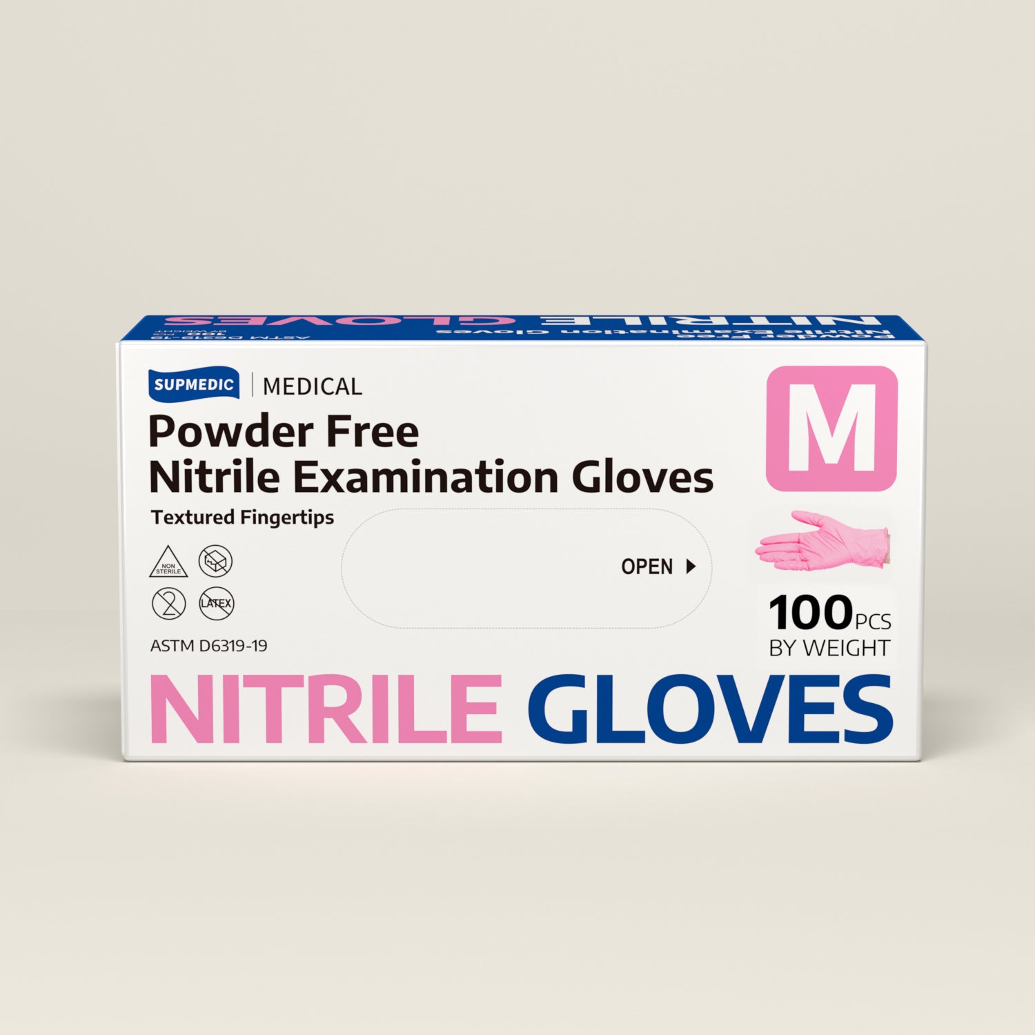 SOFT MAX Nitrile Gloves, 100 Count Latex-Free Powder-Free Non-Sterile Medical Disposable Glove, Rose Quartz