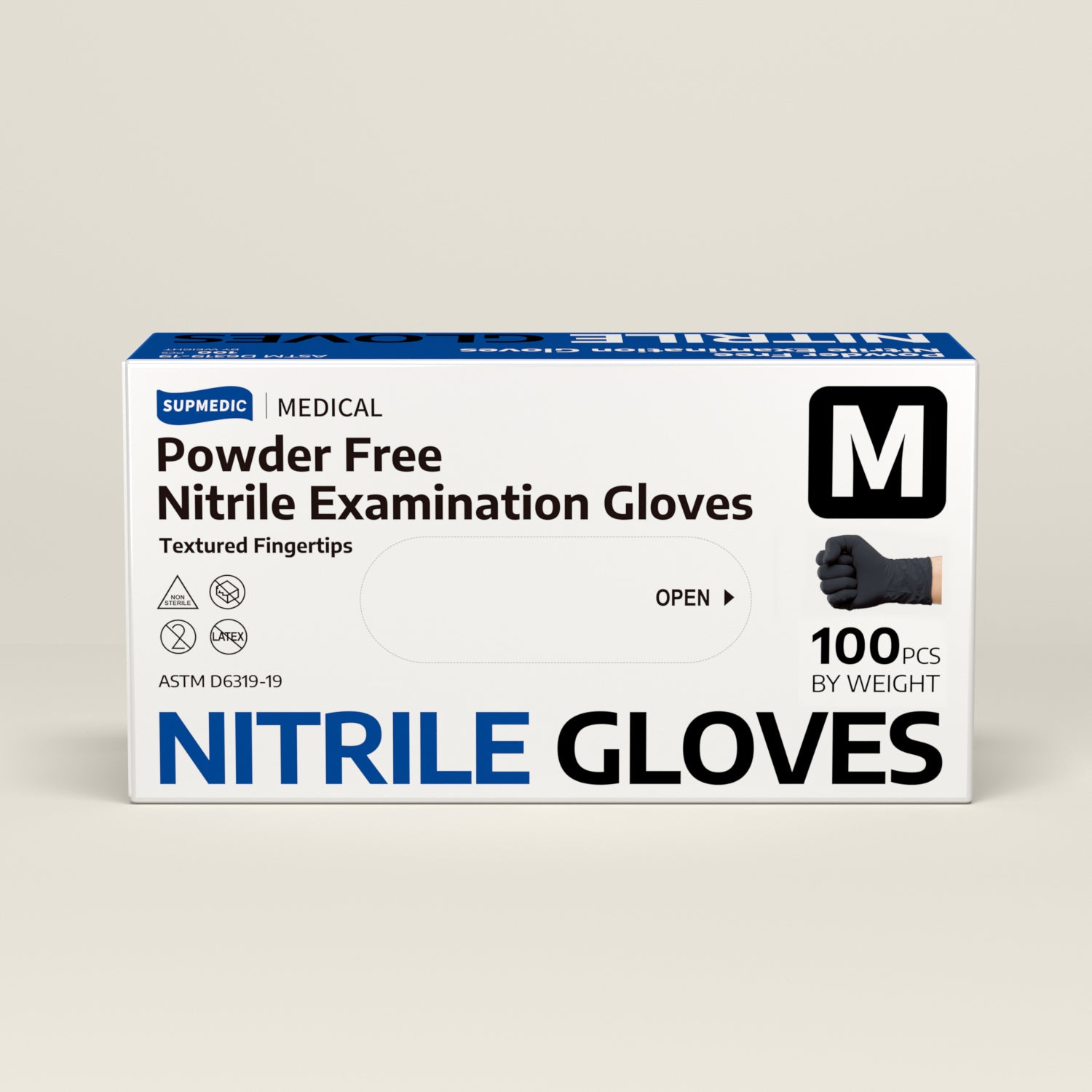 SOFT MAX Nitrile Gloves, 100 Count Latex-Free Powder-Free Non-Sterile Medical Disposable Glove, Black
