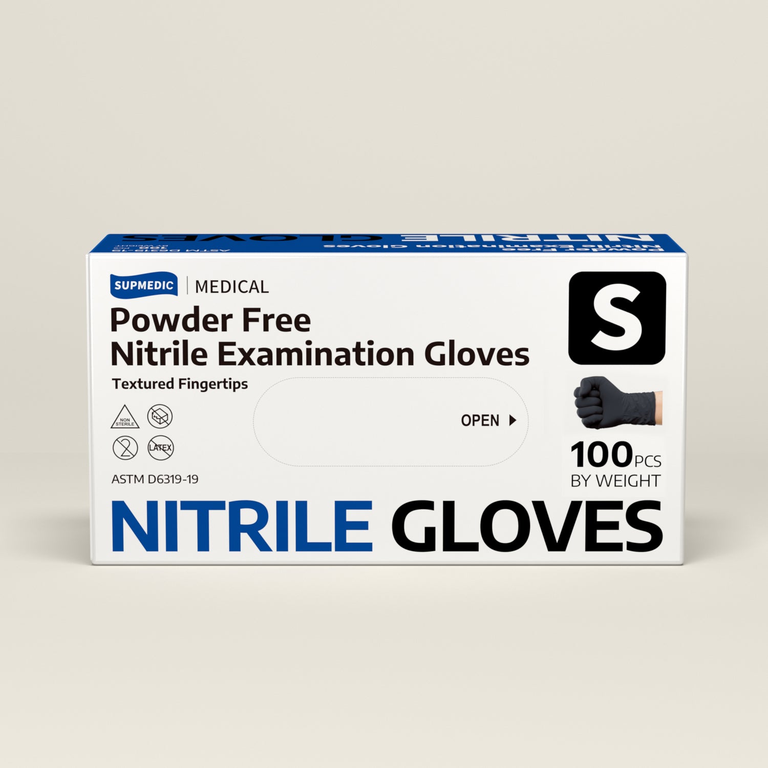 SOFT MAX Nitrile Gloves, 100 Count Latex-Free Powder-Free Non-Sterile Medical Disposable Glove, Black