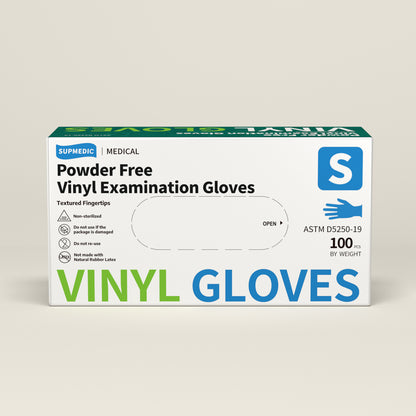 VINYL+ Disposable Gloves, 4 Mil Powder-Free Latex-Free Medical Glove, Blue 100 Pcs