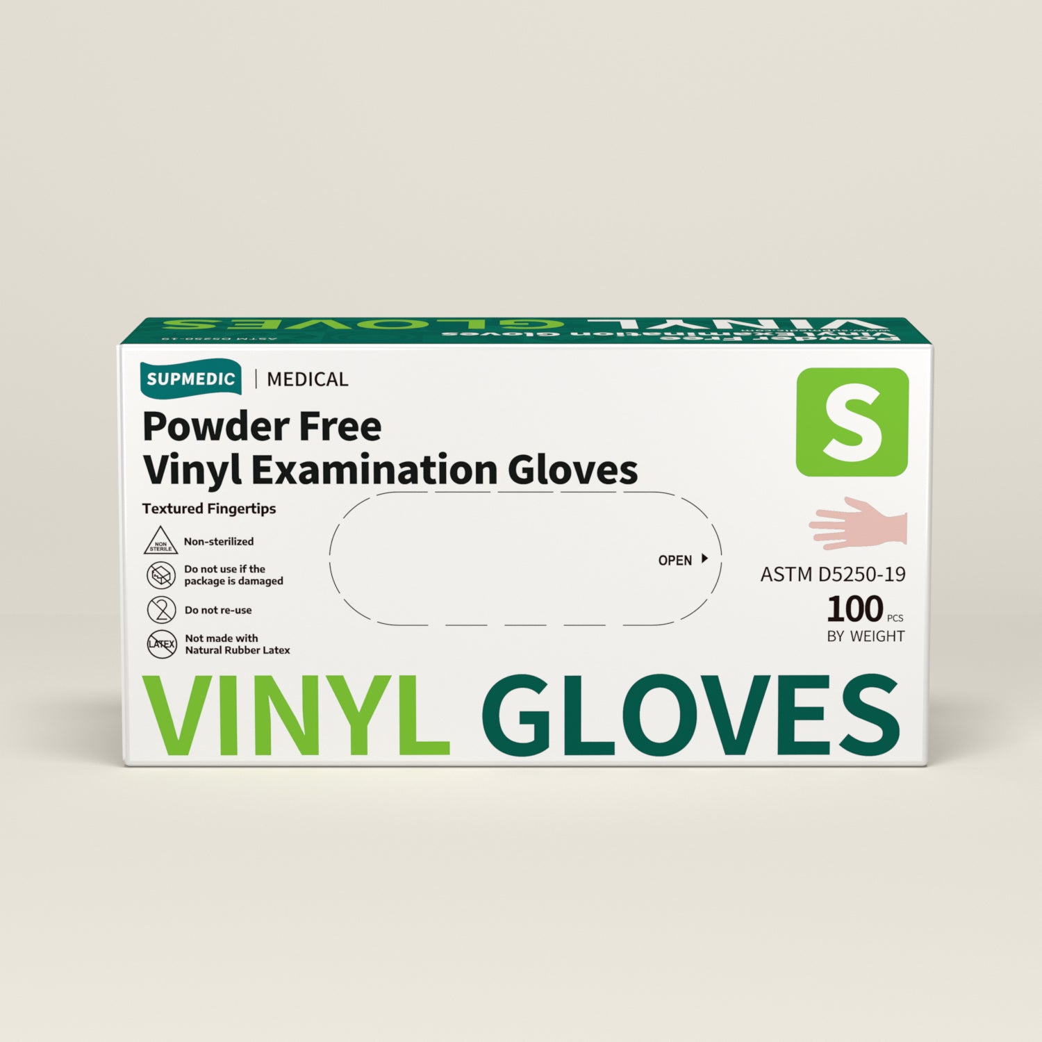 VINYL+ Disposable Gloves, 4 Mil Powder-Free Latex-Free Medical Glove, Clear 100 Pcs
