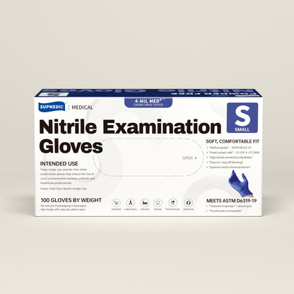 MED+ Nitrile Gloves, 4 Mil Disposable Medical Gloves Blue Violet 100 Pcs