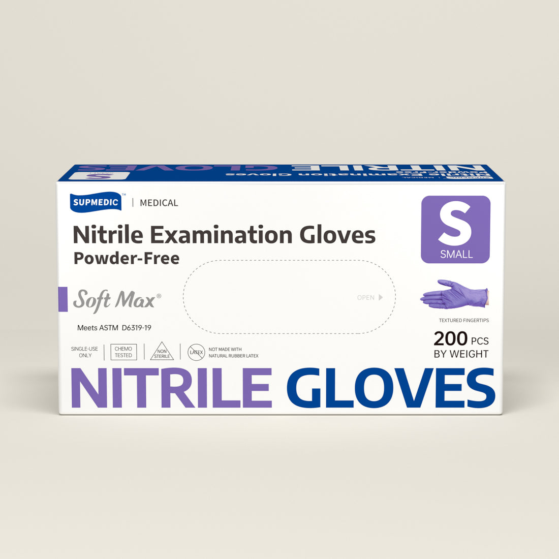SOFT MAX Nitrile Gloves, 200 Count Latex-Free Powder-Free Non-Sterile Medical Disposable Glove, Blue Violet