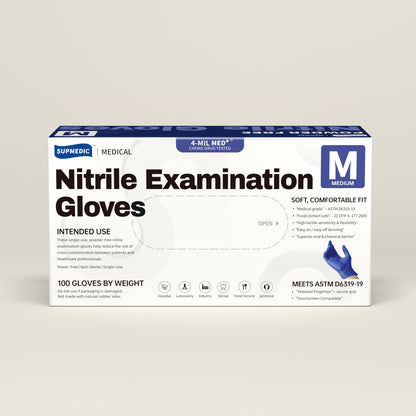 MED+ Nitrile Gloves, 4 Mil Disposable Medical Gloves Blue Violet 100 Pcs