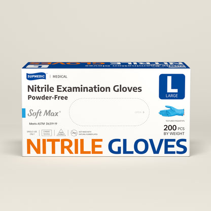SOFT MAX Nitrile Gloves, 200 Count Latex-Free Powder-Free Non-Sterile Medical Disposable Glove, Blue