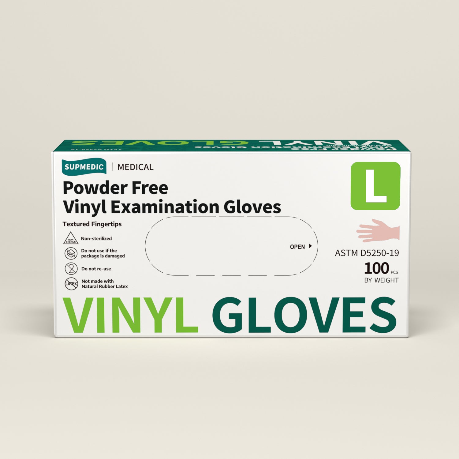VINYL+ Disposable Gloves, 4 Mil Powder-Free Latex-Free Medical Glove, Clear 100 Pcs