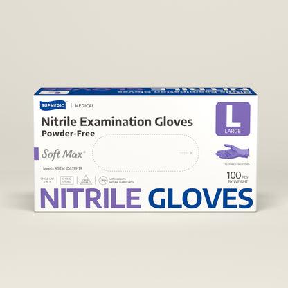 SOFT MAX Nitrile Gloves, 100 Count Latex-Free Powder-Free Non-Sterile Medical Disposable Glove, Blue Violet