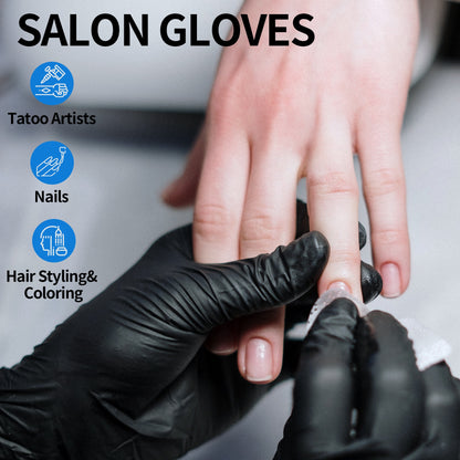 SUP. Black Nitrile Exam Glove, Disposable Medical Gloves, Box of 100 pcs (Small)