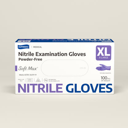 SOFT MAX Nitrile Gloves, 100 Count Latex-Free Powder-Free Non-Sterile Medical Disposable Glove, Blue Violet