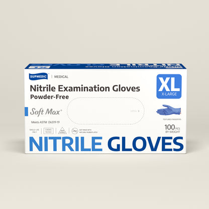 SOFT MAX Nitrile Gloves, 100 Count Latex-Free Powder-Free Non-Sterile Medical Disposable Glove, Blue Iris