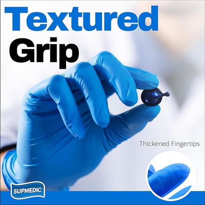 NITRILE+ Disposable Gloves, 5 mil, Blue Medical Gloves 100 Pcs
