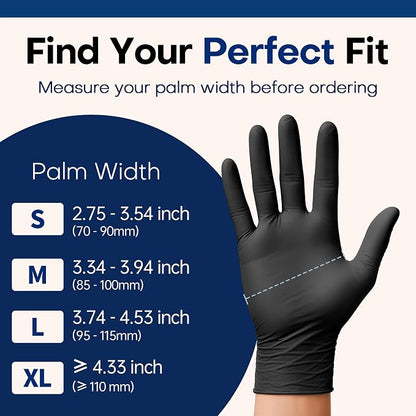 SOFT MAX Nitrile Gloves, 200 Count Latex-Free Powder-Free Non-Sterile Medical Disposable Glove, Black