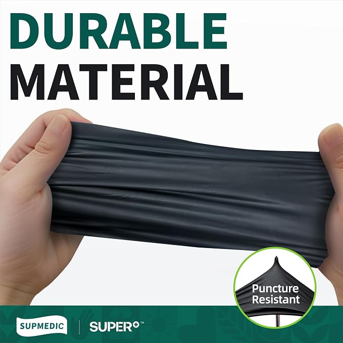 VINYL+ Disposable Gloves, 4 Mil Powder-Free Latex-Free Medical Glove, Black 100 Pcs