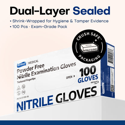 SOFT MAX Nitrile Gloves, 100 Count Latex-Free Powder-Free Non-Sterile Medical Disposable Glove, Black