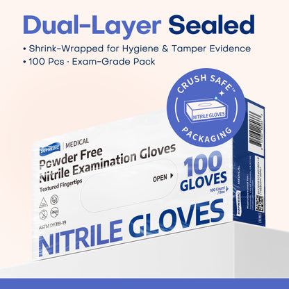 SOFT MAX Nitrile Gloves, 100 Count Latex-Free Powder-Free Non-Sterile Medical Disposable Glove, Blue Iris