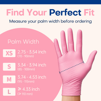 SOFT MAX Nitrile Gloves, 100 Count Latex-Free Powder-Free Non-Sterile Medical Disposable Glove, Rose Quartz